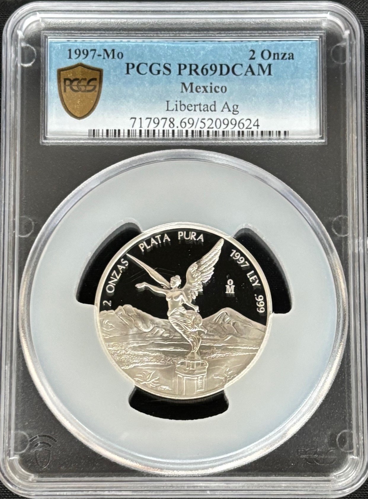 2 Onza Mexican Coins Modern Silver & Minors Modern Silver & Minors 2 Onza 1997 Mo PCGS PR69DCAM 0155514 Modern Silver & Minors 2 Onza 1997 Mo PCGS PR69DCAM 0155514
