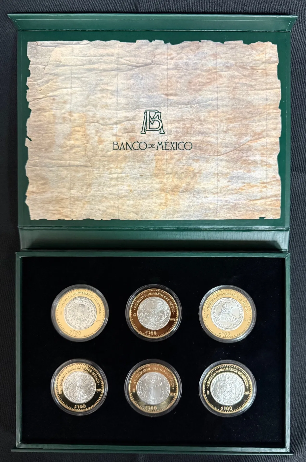 Mint & Proof Sets Modern Silver & Minors Herencia Numismatica De Mexico - Numismatic Heritage IV 100 Peso Proof Set - 6 Piece Set 2014 Mo 0155713