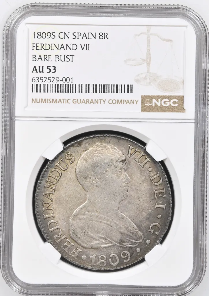 Spain 8 Reales 1809 S CN NGC AU53 0155880