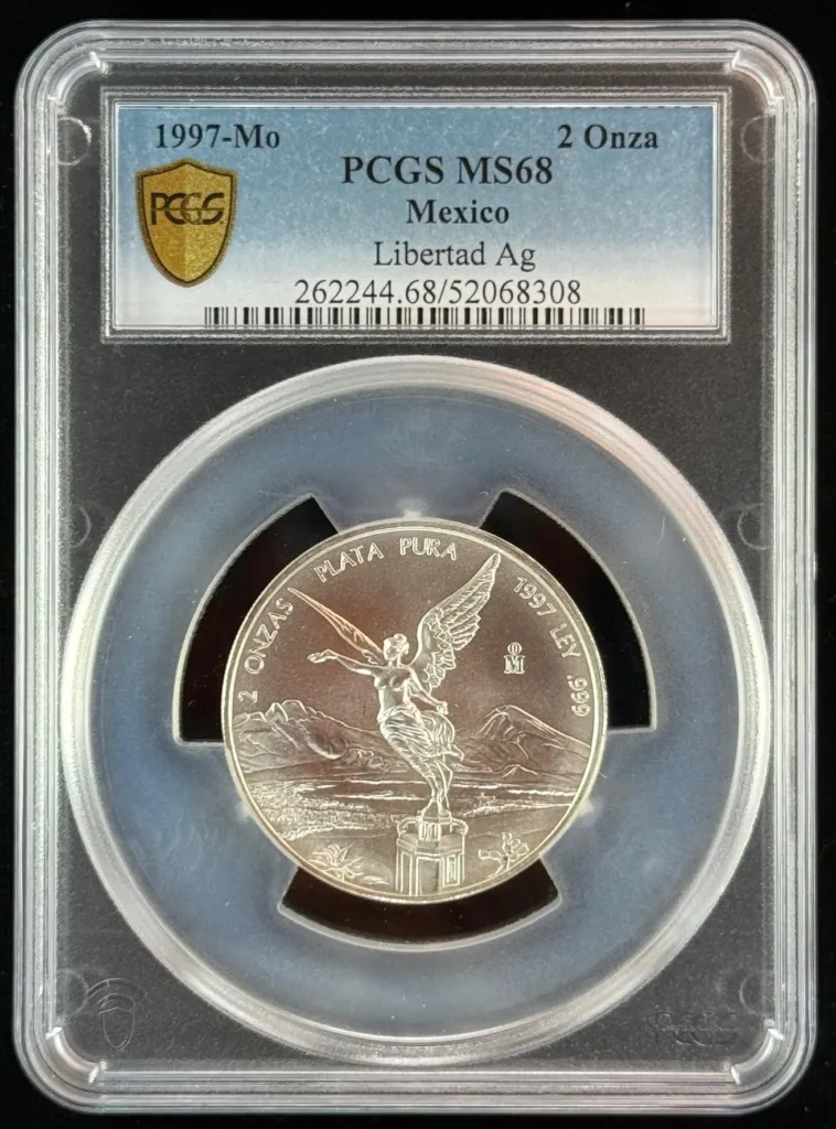 Modern Silver & Minors 2 Onza 1997 Mo PCGS MS68 0156325