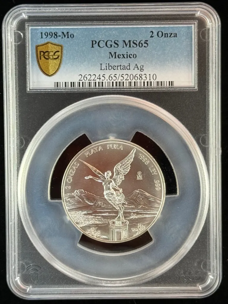 Modern Silver & Minors 2 Onza 1998 Mo PCGS MS65 0156326