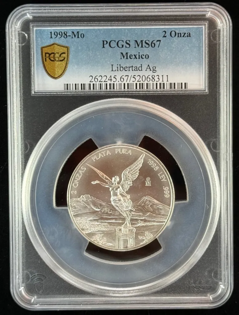 Modern Silver & Minors 2 Onza 1998 Mo PCGS MS67 0156327