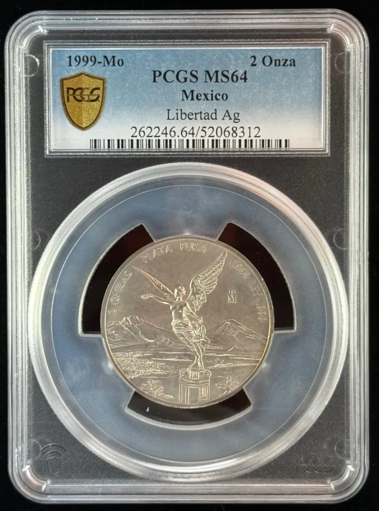 Modern Silver & Minors 2 Onza 1999 Mo PCGS MS64 0156329