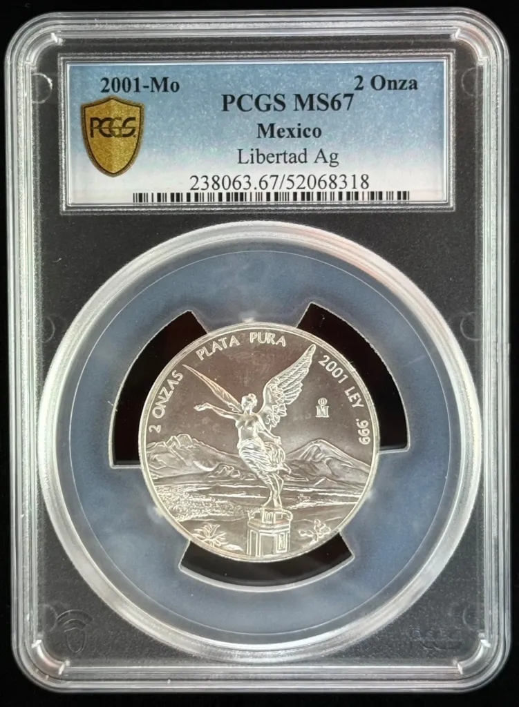 Modern Silver & Minors 2 Onza 2001 Mo PCGS MS67 0156334