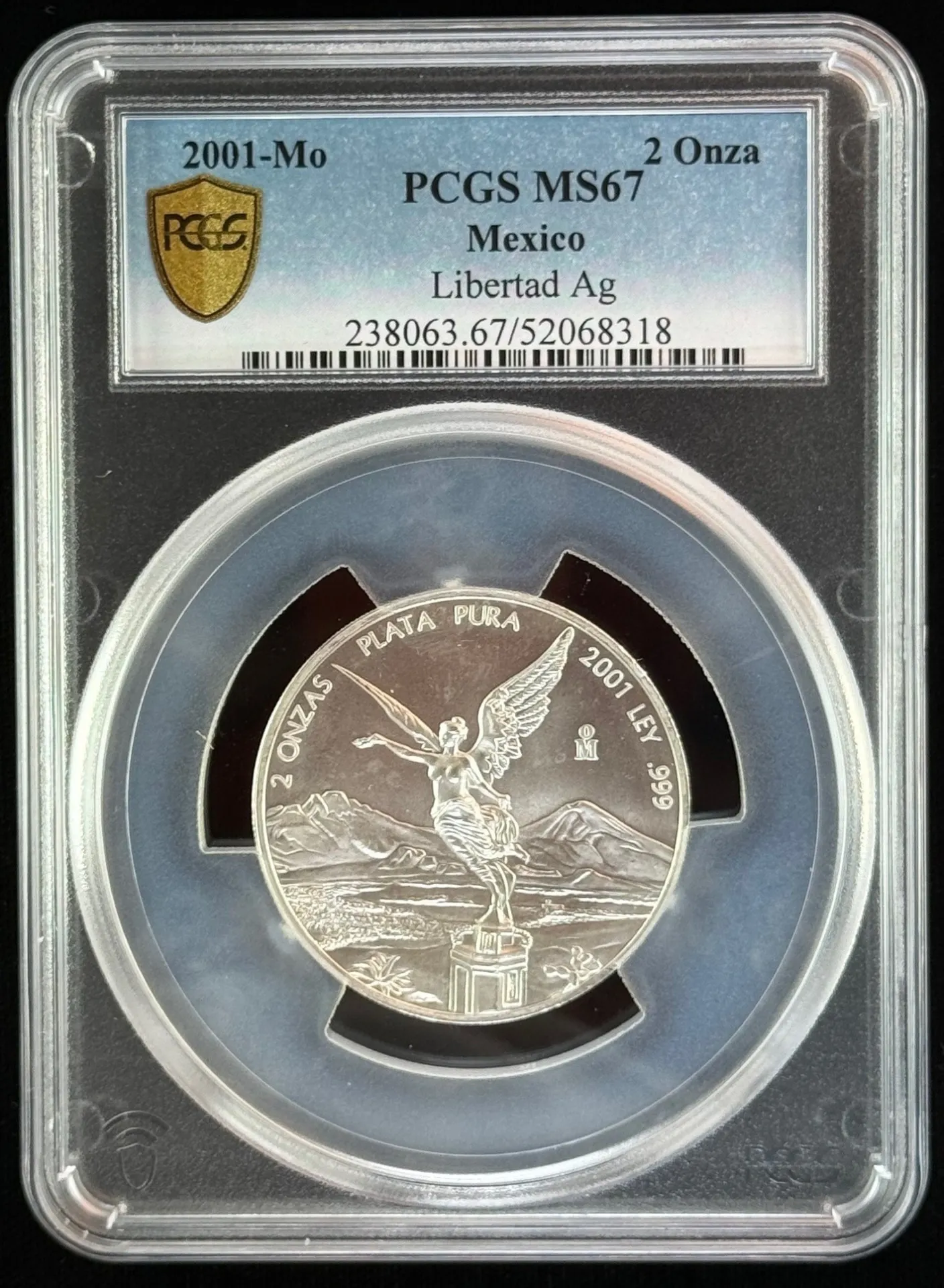 Modern Silver & Minors 2 Onza 2001 Mo PCGS MS67 0156334