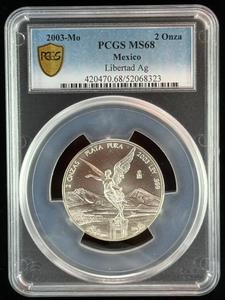 Modern Silver & Minors 2 Onza 2003 Mo PCGS MS68 0156339