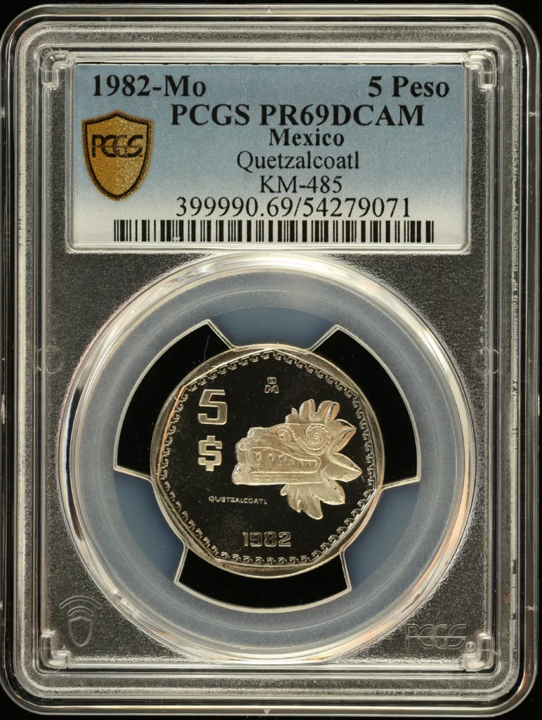 Modern Silver & Minors 5 Peso 1982 Mo KM-485 PCGS PR69DCAM 0156502