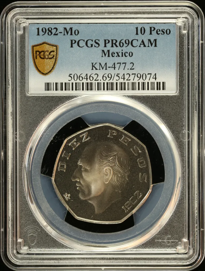 Modern Silver & Minors 10 Peso 1982 Mo KM-477.2 PCGS PR69CAM 0156503
