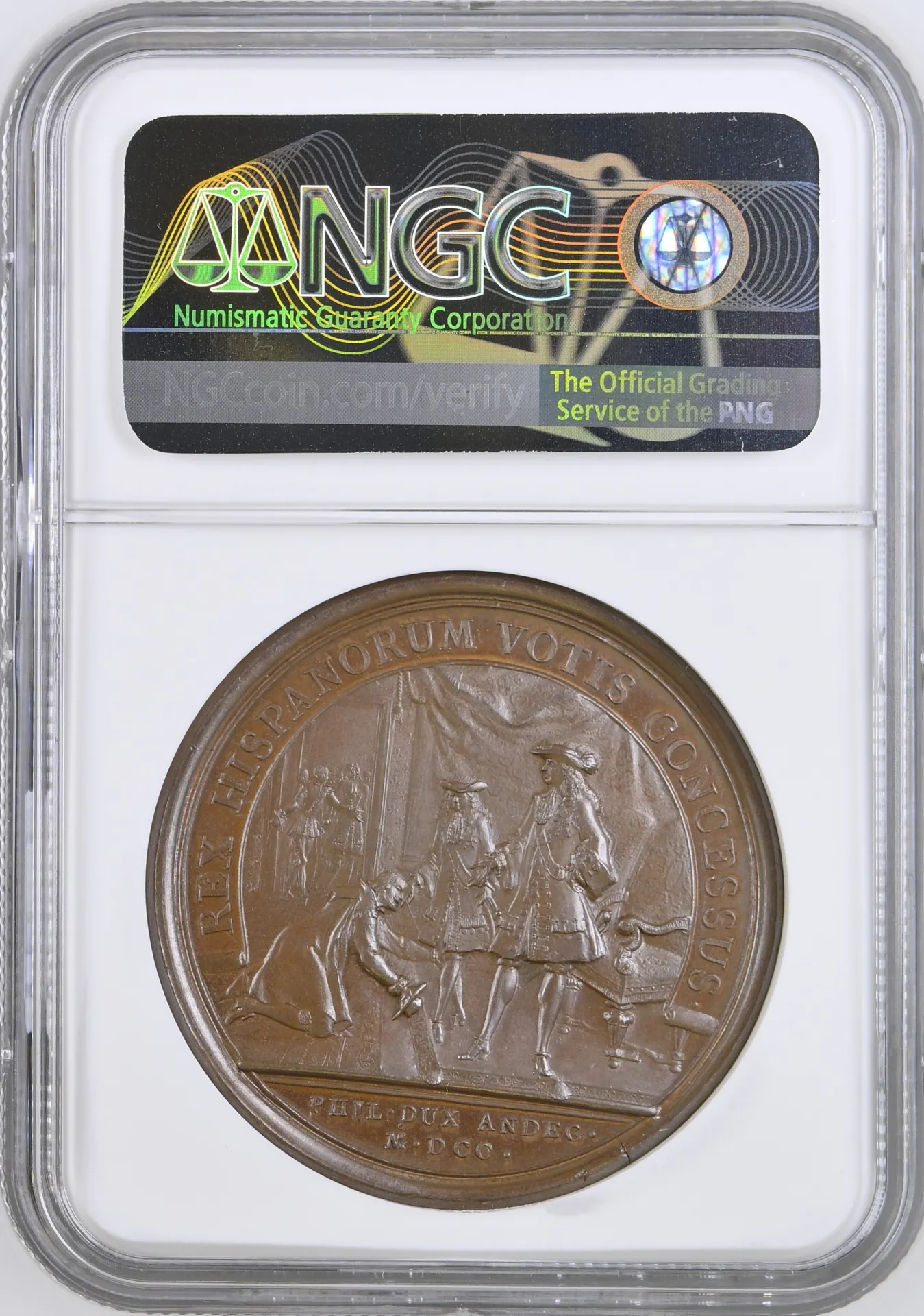 Europe France World Coins France Duke of Anjou s Arrival Bronze Medal 1700 Divo-284 NGC MS65BN 0156294 France Duke of Anjou s Arrival Bronze Medal 1700 Divo-284 NGC MS65BN 0156294France Duke of Anjou s Arrival Bronze Medal 1700 Divo-284 NGC MS65BN 0156294 - Image 2