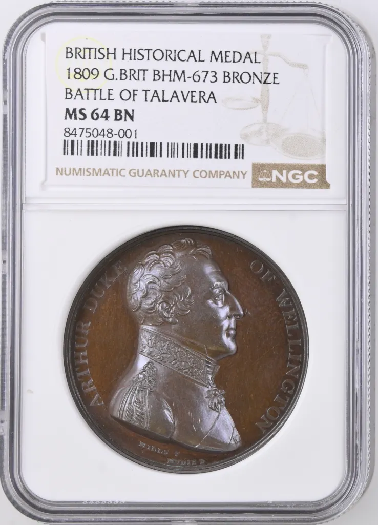 UK (Great Britain) Battle of Talavera Bronze Medal 1809 BHM-673 NGC MS64BN 0156303