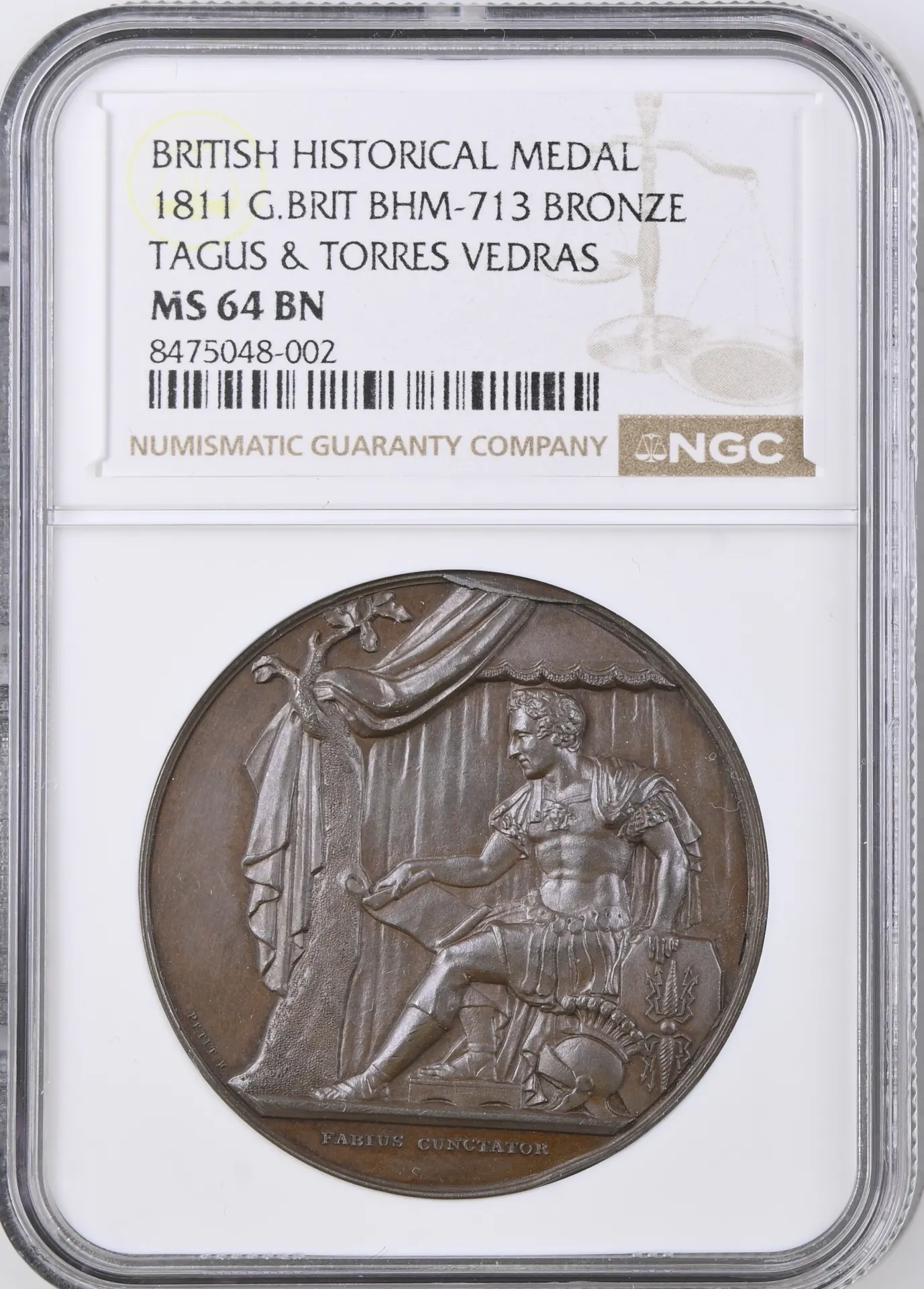 UK (Great Britain) Tagus & Torres Vedras Bronze Medal 1811 BHM-713 NGC MS64BN 0156304