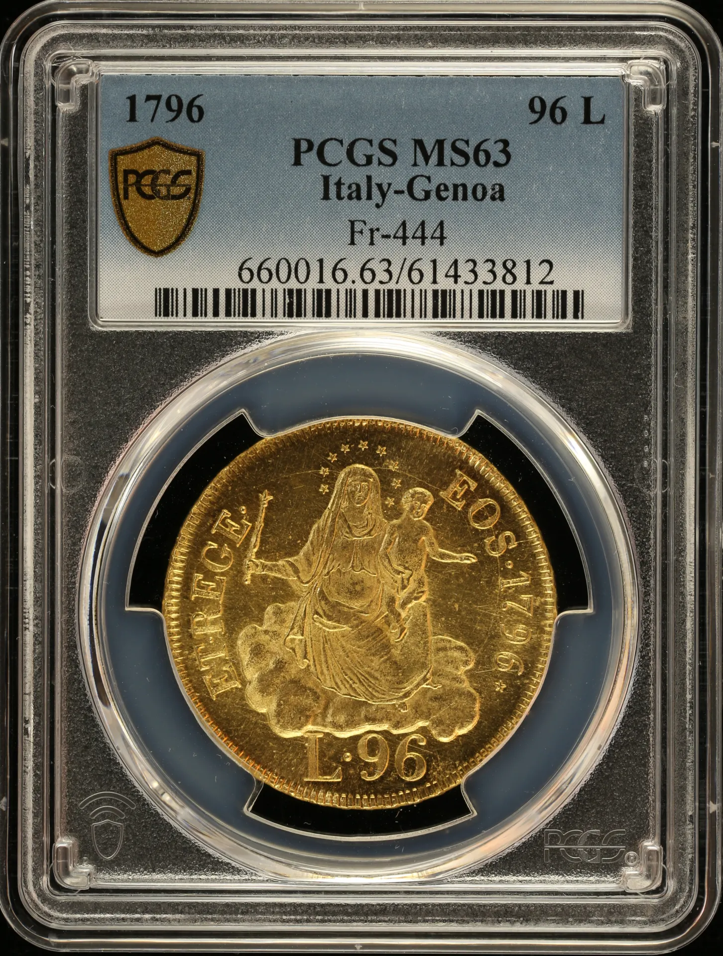 Europe Italy/San Marino/Vatican World Coins Italy/San Marino/Vatican 96 Lire 1796 Genoa PCGS MS63 Fr-444 0156375 Italy/San Marino/Vatican 96 Lire 1796 Genoa PCGS MS63 Fr-444 0156375