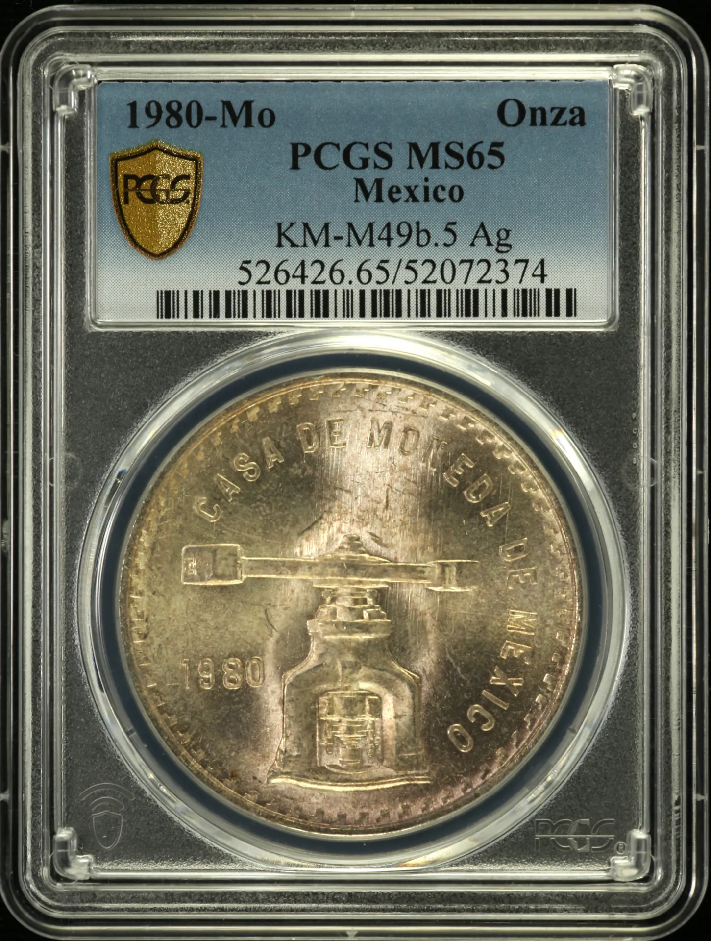 Modern Silver & Minors Onza 1980 Mo KM-M49b.5 PCGS MS65 0155760
