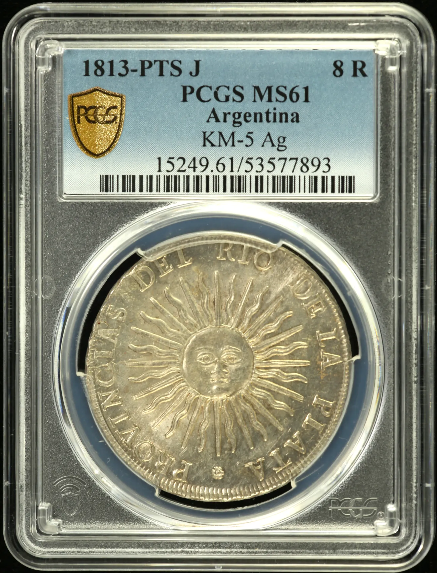 Argentina 8 Reales 1813 Pts J PCGS MS61 KM-5 0155904