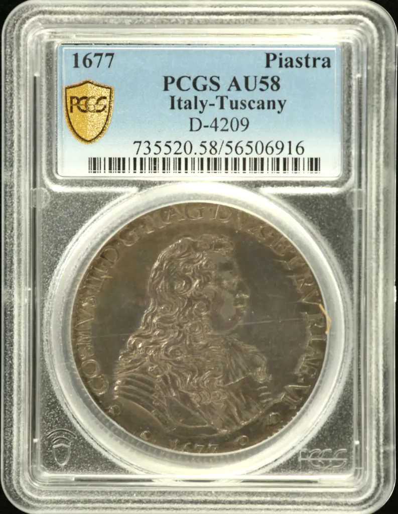 Europe Italy/San Marino/Vatican World Coins Italy/San Marino/Vatican Piastra 1677 Tuscany PCGS AU58 D-4209 0156310 Italy/San Marino/Vatican Piastra 1677 Tuscany PCGS AU58 D-4209 0156310