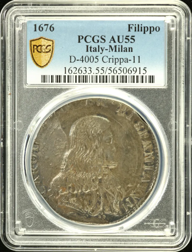 Europe Italy/San Marino/Vatican World Coins Italy/San Marino/Vatican Filippo 1676 Milan PCGS AU55 D-4005 0156311 Italy/San Marino/Vatican Filippo 1676 Milan PCGS AU55 D-4005 0156311