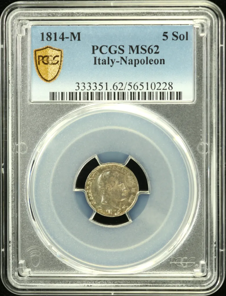 Italy/San Marino/Vatican 5 Soldi 1814 M Napolean PCGS MS62 0156312