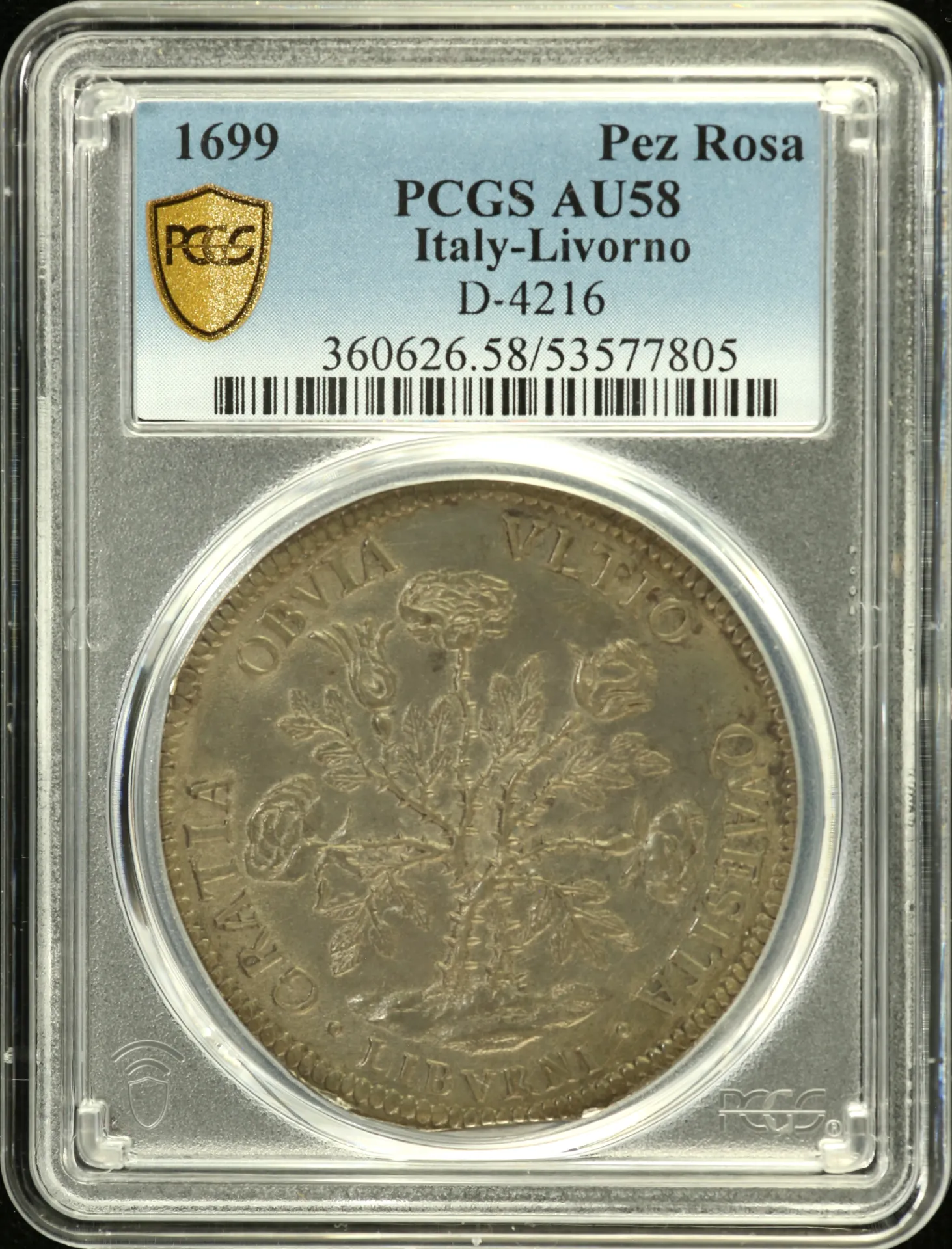 Europe Italy/San Marino/Vatican World Coins Italy/San Marino/Vatican Pezza Della Rosa 1699 Livorno PCGS AU58 DAV-4216 0156314 Italy/San Marino/Vatican Pezza Della Rosa 1699 Livorno PCGS AU58 DAV-4216 0156314