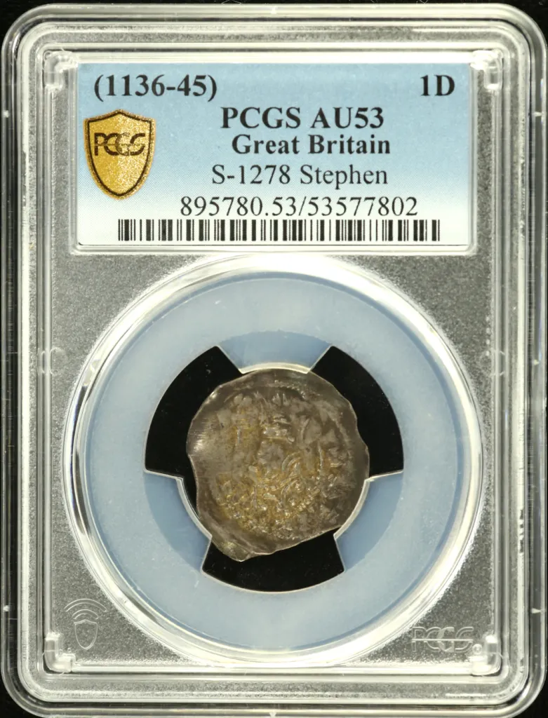 Europe UK (Great Britain) World Coins UK (Great Britain) Penny (1136-45) PCGS AU53 S-1278 0156367 UK (Great Britain) Penny (1136-45) PCGS AU53 S-1278 0156367
