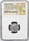 Ancient Coins Roman Imperial Roman Imperial Augustus 27 BC - 14 AD AR Denarius NGC AU 0156372 Roman Imperial Augustus 27 BC - 14 AD AR Denarius NGC AU 0156372
