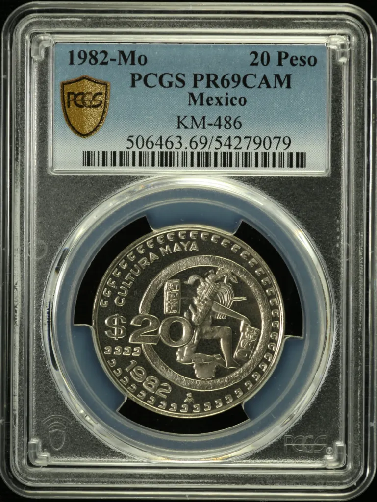 Modern Silver & Minors 20 Peso 1982 Mo KM-486 PCGS PR69CAM 0156519