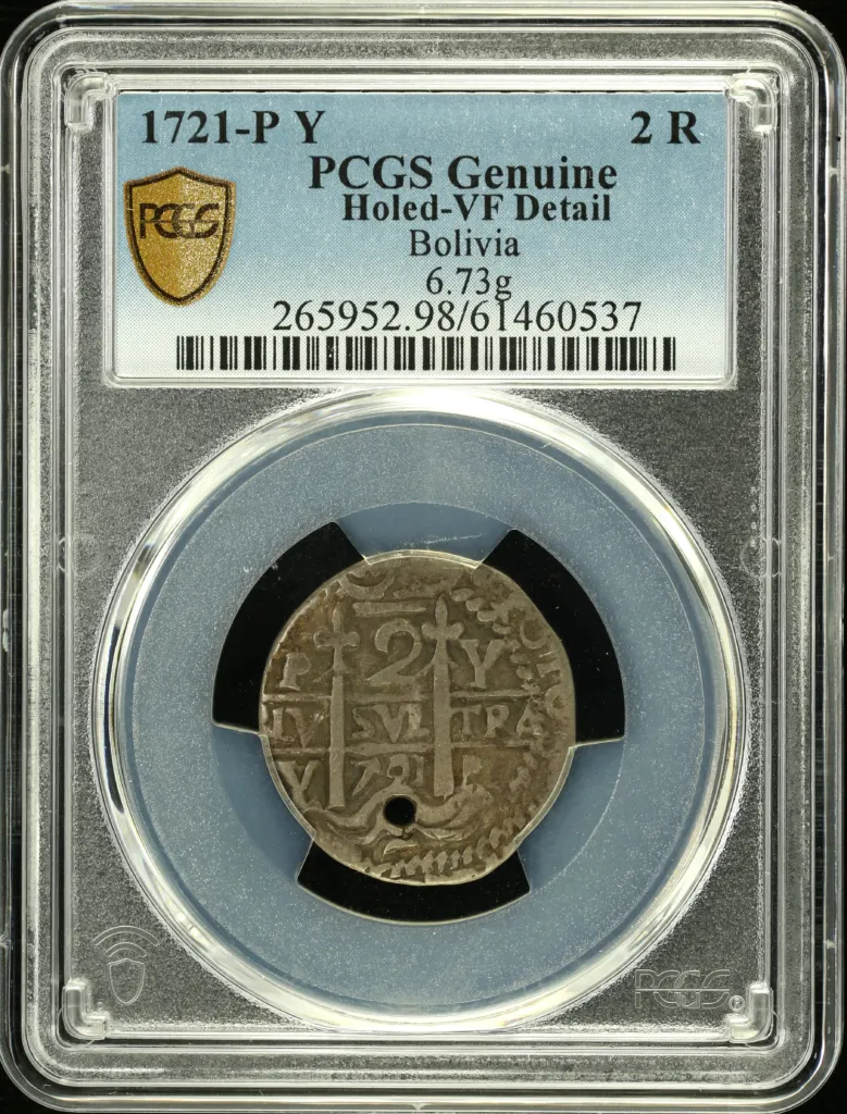 Bolivia 2 Reales 1721 P Y PCGS VF Detail 0155905