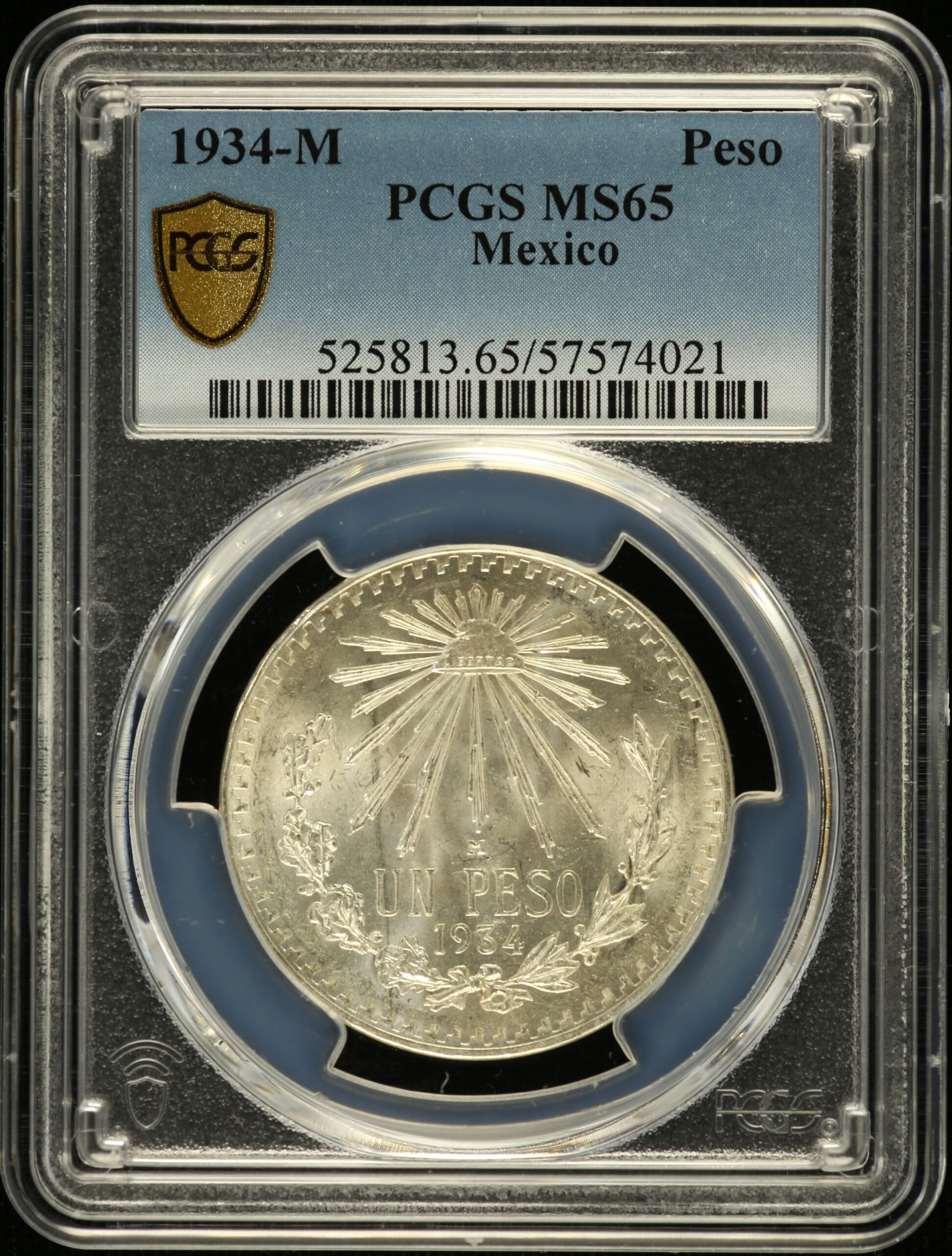 Mexican Coins Modern Silver & Minors Peso Modern Silver & Minors Peso 1934 M PCGS MS65 0155636 Modern Silver & Minors Peso 1934 M PCGS MS65 0155636Modern Silver & Minors Peso 1934 M PCGS MS65 0155636
