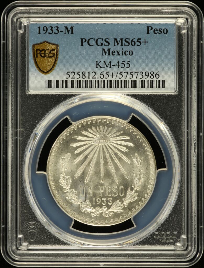 Modern Silver & Minors Peso 1933 M PCGS MS65+ 0155640