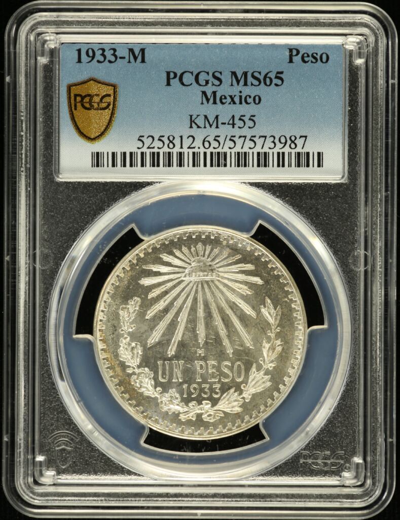 Modern Silver & Minors Peso 1933 M KM-455 PCGS MS65 0155652