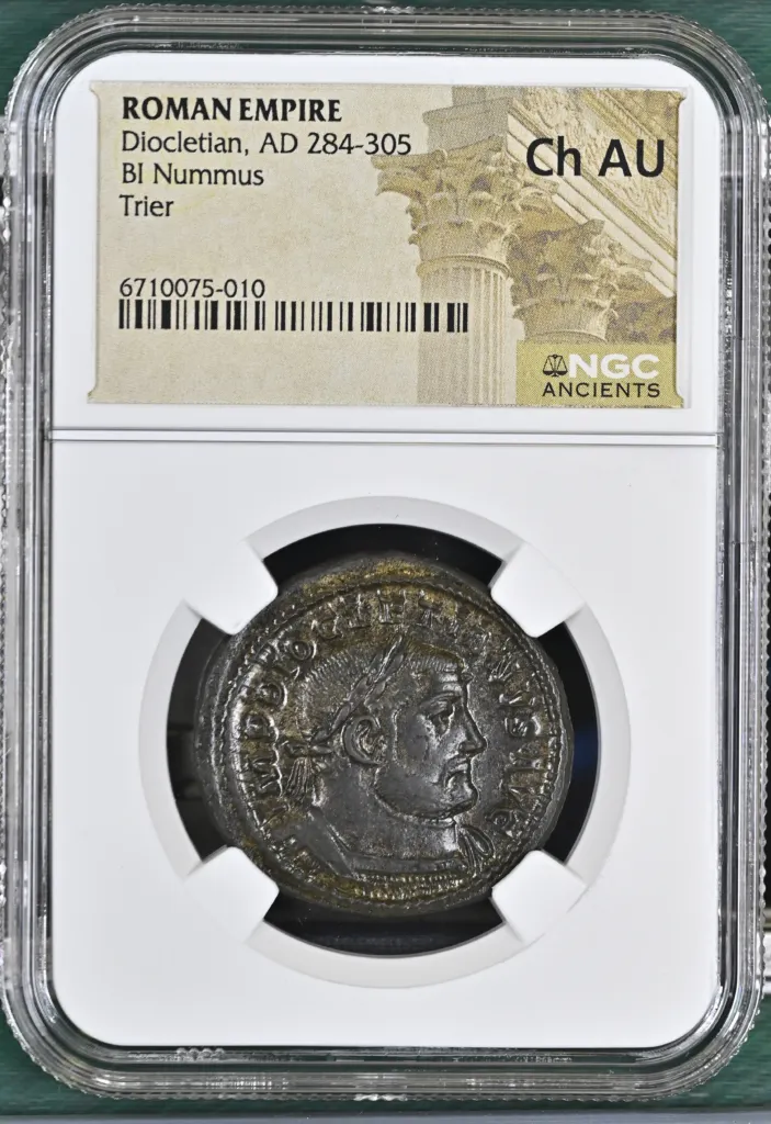 Roman Imperial Diocletian 284-305 AD BI Nummus NGC Ch AU 0155898