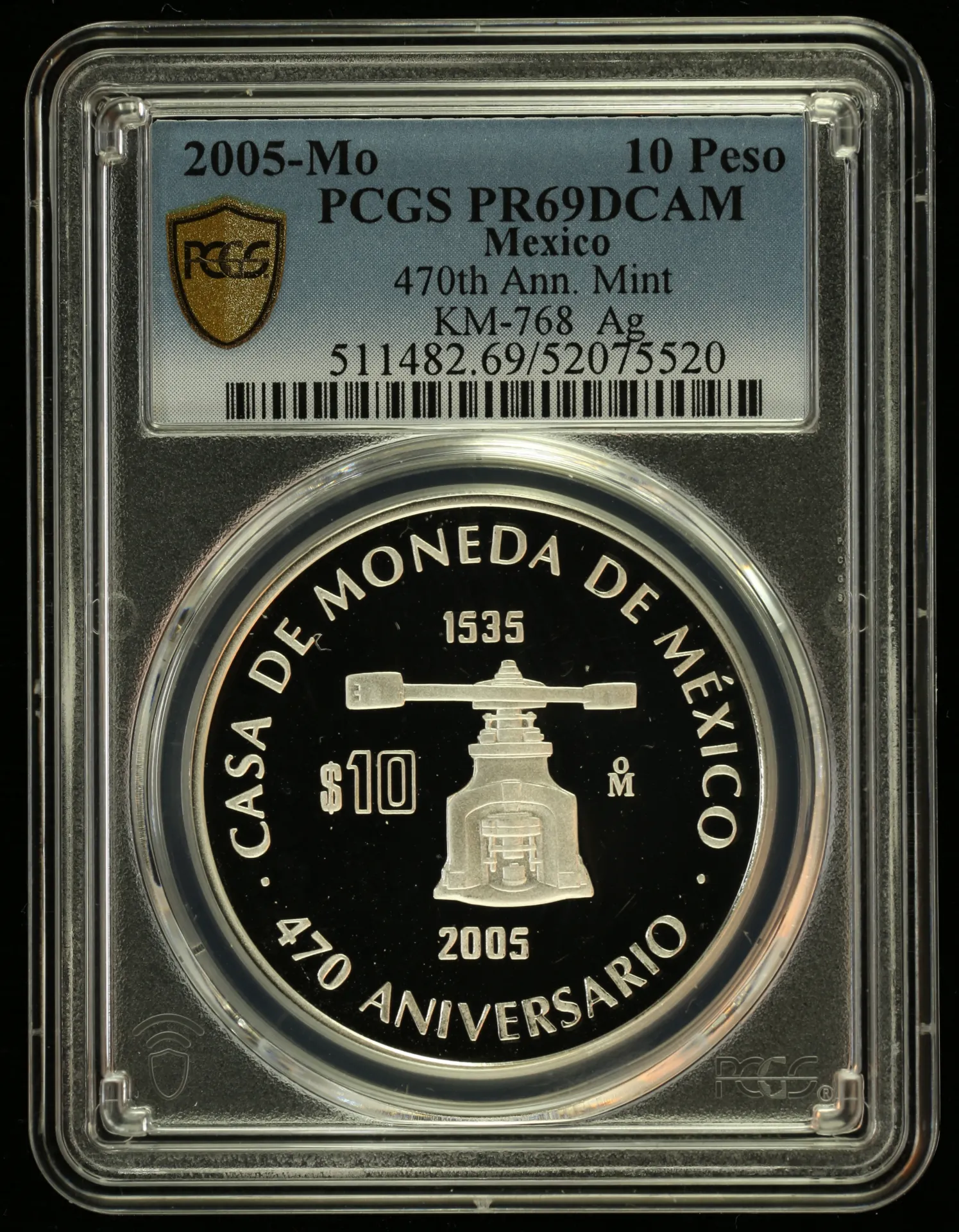 10 Peso Mexican Coins Modern Silver & Minors Modern Silver & Minors 10 Peso 2005 Mo KM-768 PCGS PR69DCAM 0156088 Modern Silver & Minors 10 Peso 2005 Mo KM-768 PCGS PR69DCAM 0156088Modern Silver & Minors 10 Peso 2005 Mo KM-768 PCGS PR69DCAM 0156088