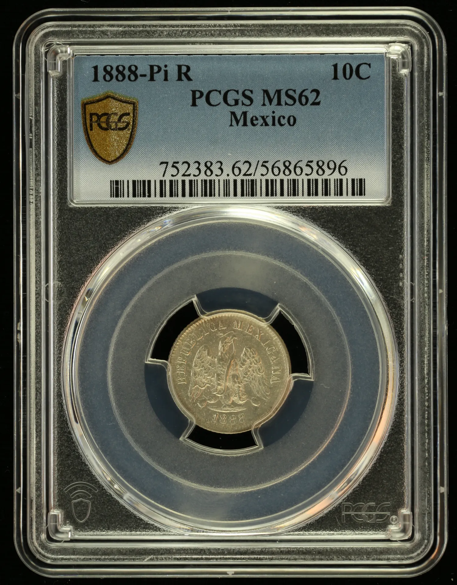 Mexican Coins Republic Silver & Minors Republic Silver & Minors 10 Centavo 1888 Pi R PCGS MS62 0155975 Republic Silver & Minors 10 Centavo 1888 Pi R PCGS MS62 0155975Republic Silver & Minors 10 Centavo 1888 Pi R PCGS MS62 0155975