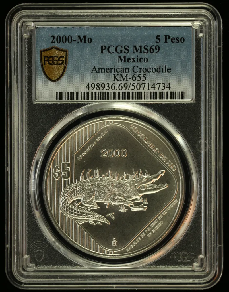 Modern Silver & Minors 5 Peso 2000 Mo KM-655 PCGS MS69 0155877