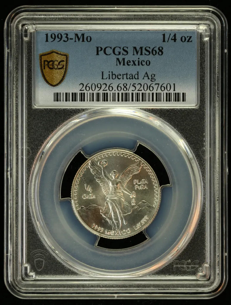Modern Silver & Minors 1/4 Onza 1993 Mo PCGS MS68 0156179