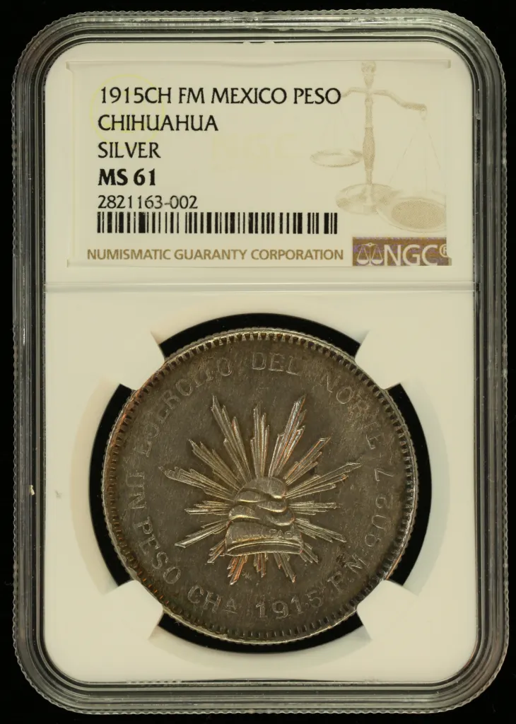 Chihuahua Peso 1915 Ch FM KM-619 NGC MS61 0156158