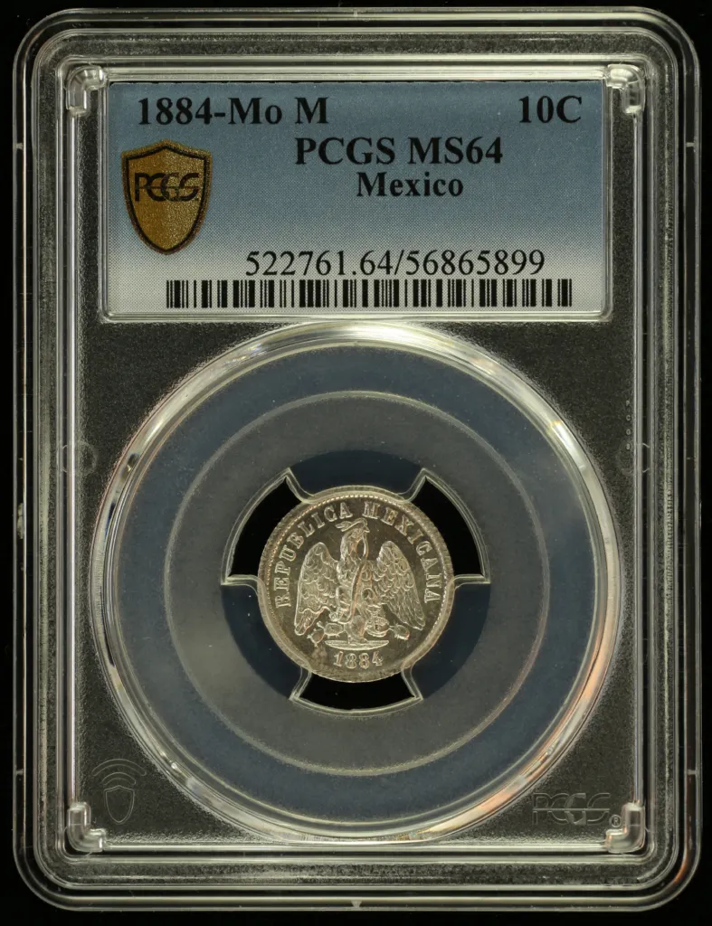 Republic Silver & Minors 10 Centavo 1884 Mo M PCGS MS64 0155978