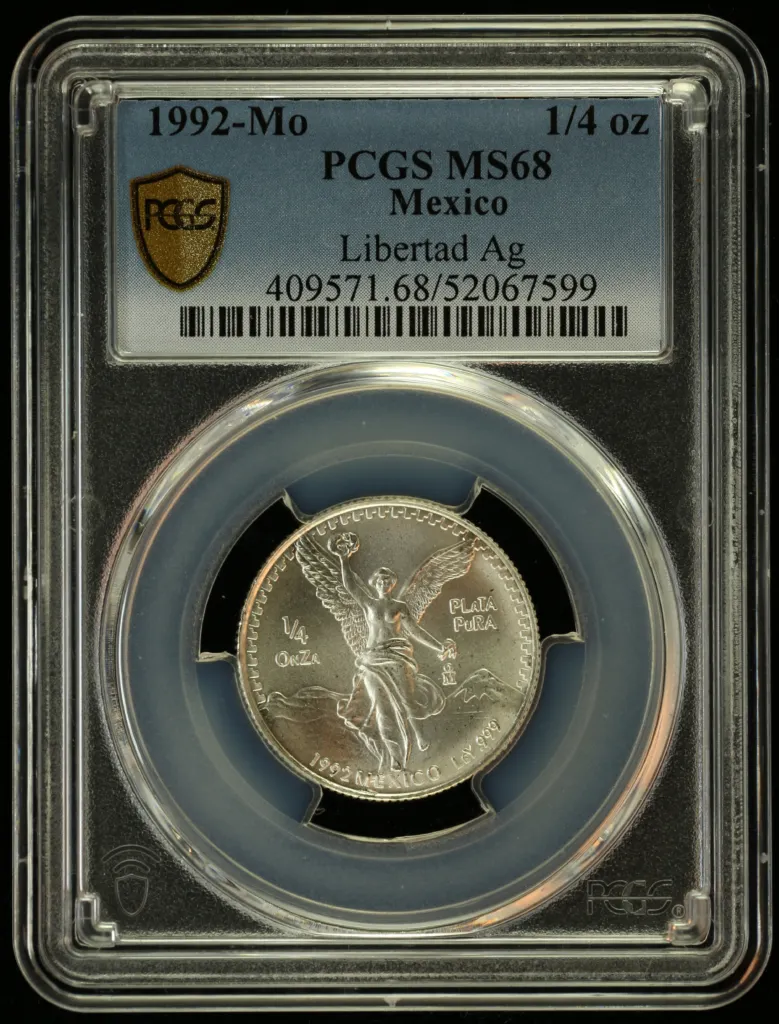 Modern Silver & Minors 1/4 Onza 1992 Mo PCGS MS68 0156181