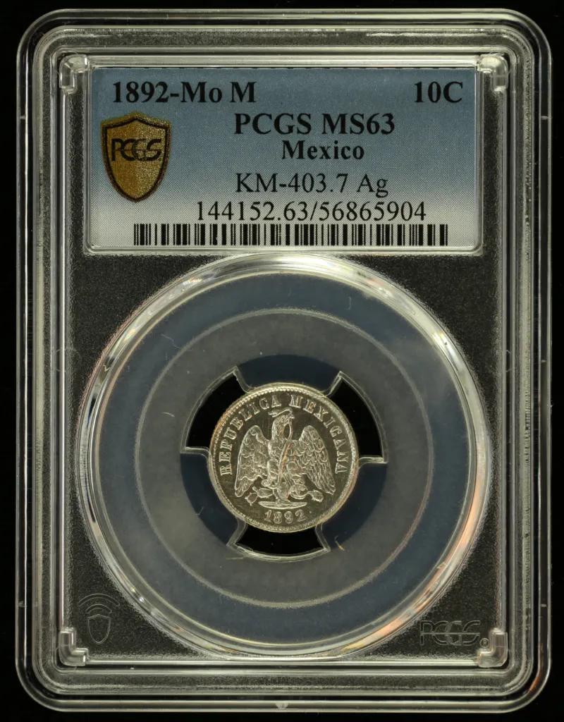 Republic Silver & Minors 10 Centavo 1892 Mo M PCGS MS63 0155979