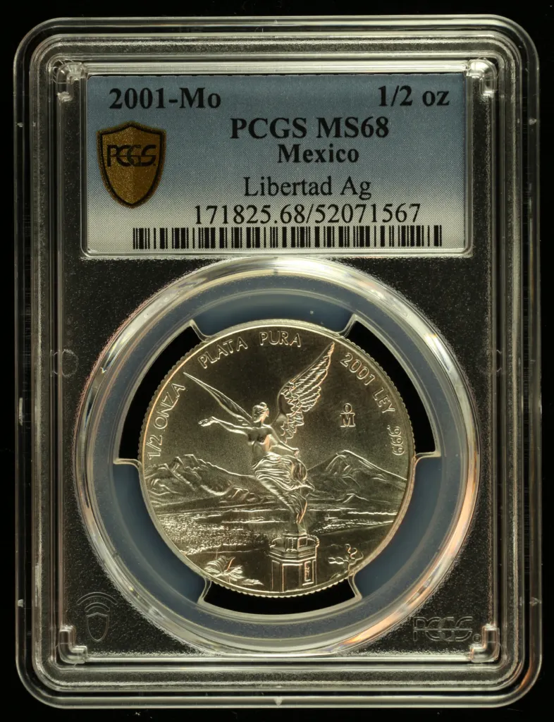 Modern Silver & Minors 1/2 Onza 2001 Mo PCGS MS68 0156108
