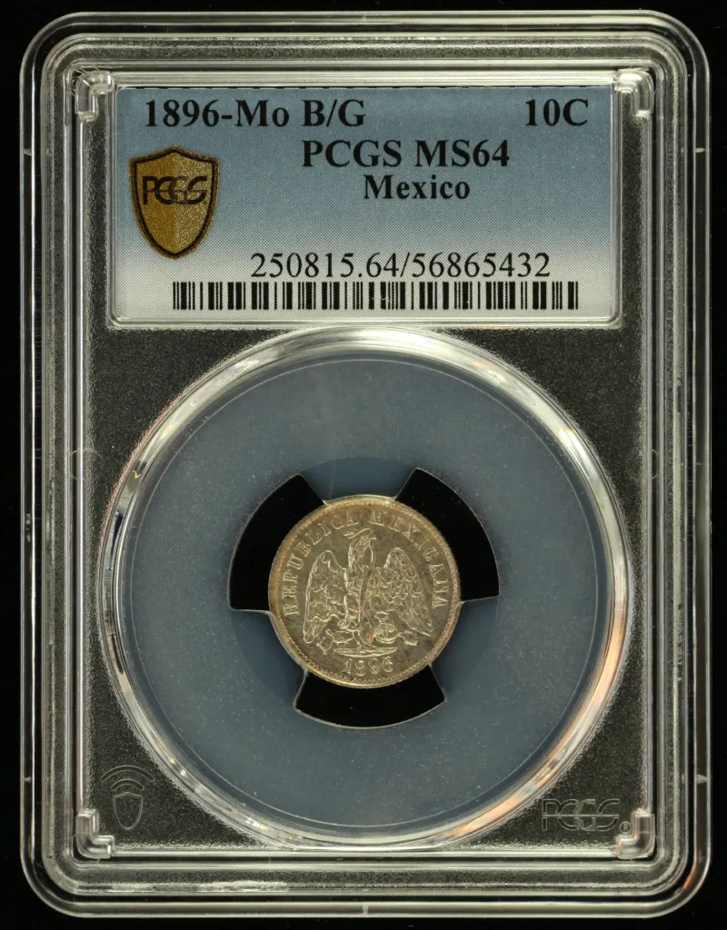 Republic Silver & Minors 10 Centavo 1896 Mo B/G PCGS MS64 0155984