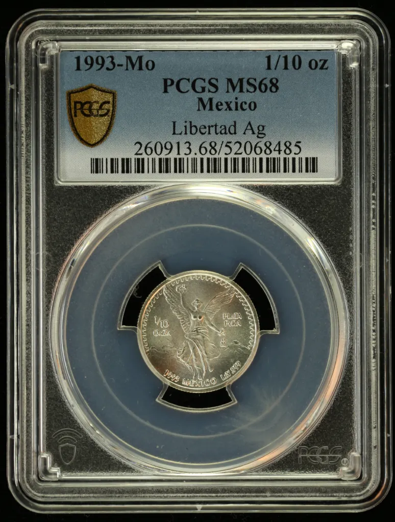 Modern Silver & Minors 1/10 Onza 1993 Mo PCGS MS68 0156213