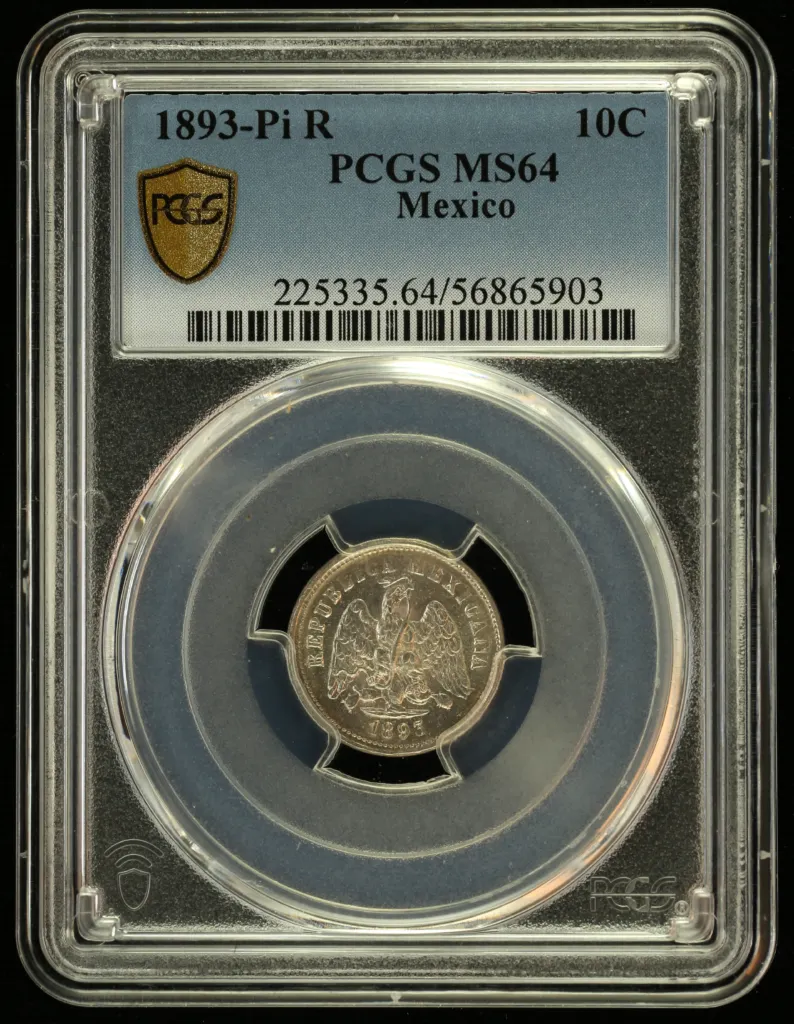 Republic Silver & Minors 10 Centavo 1893 Pi R PCGS MS64 0155985