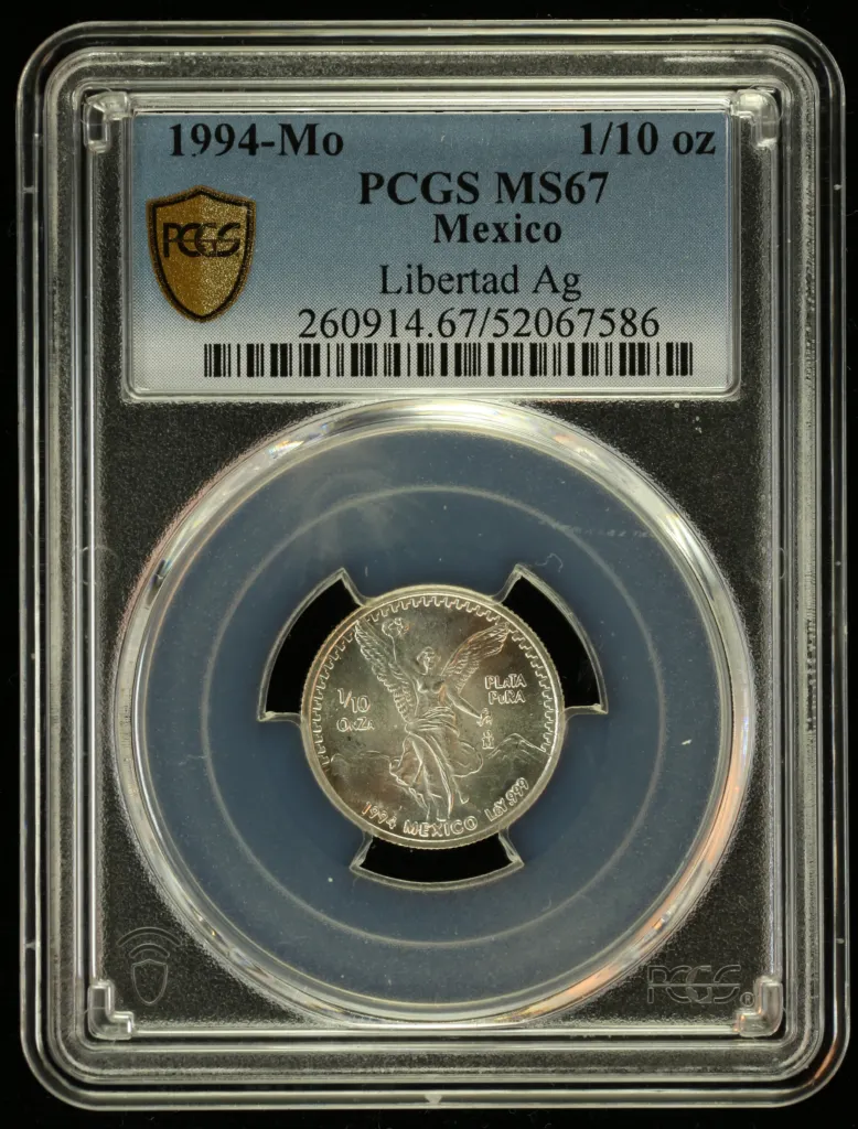Modern Silver & Minors 1/10 Onza 1994 Mo PCGS MS67 0156214
