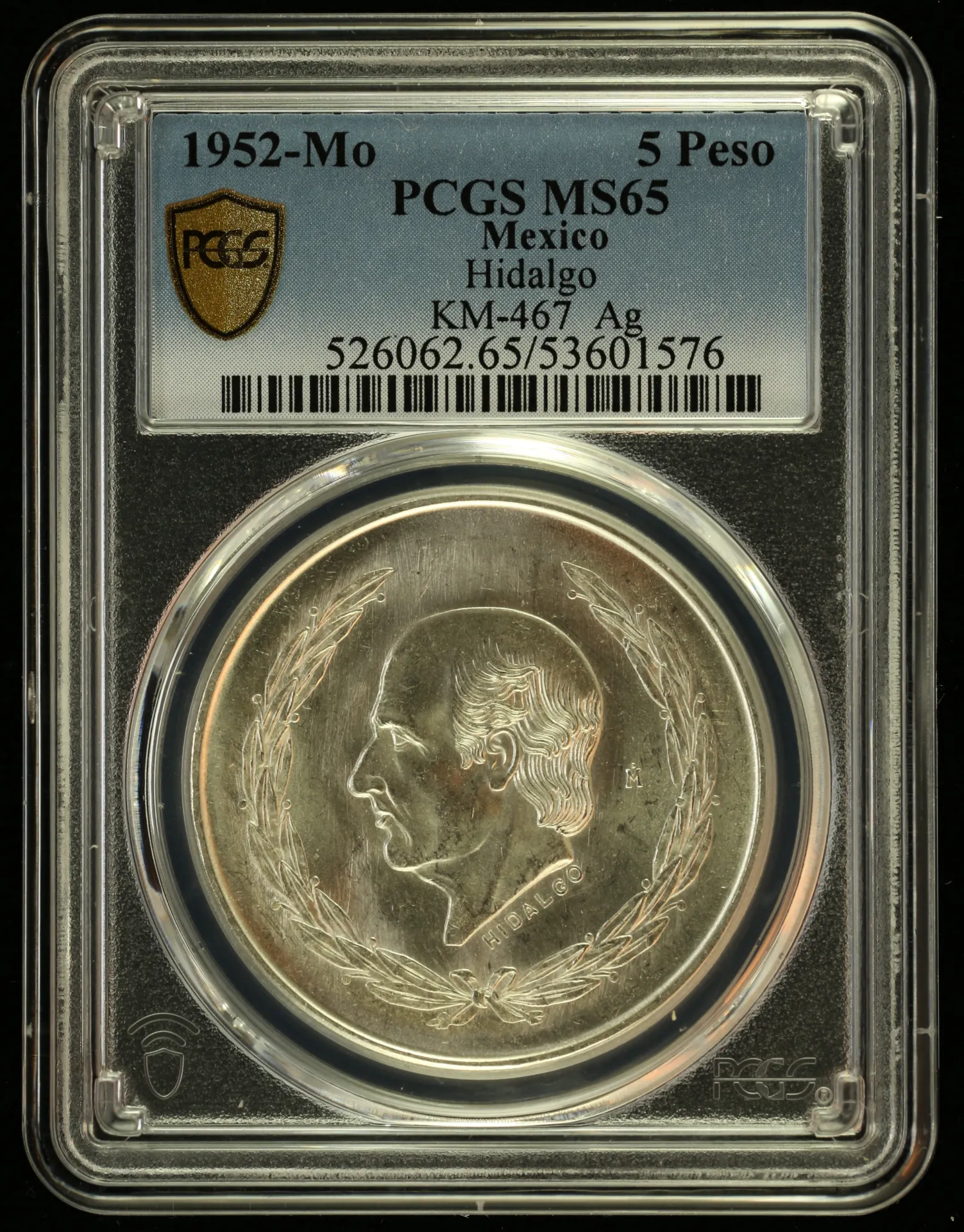 5 Peso Mexican Coins Modern Silver & Minors Modern Silver & Minors 5 Peso 1952 Mo KM-467 PCGS MS65 0156041 Modern Silver & Minors 5 Peso 1952 Mo KM-467 PCGS MS65 0156041Modern Silver & Minors 5 Peso 1952 Mo KM-467 PCGS MS65 0156041