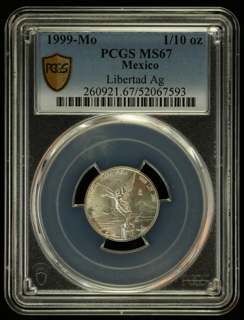 Modern Silver & Minors 1/10 Onza 1999 Mo PCGS MS67 0156222