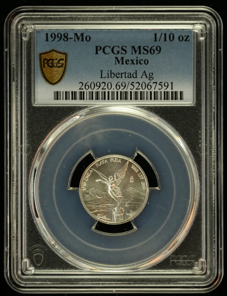 Modern Silver & Minors 1/10 Onza 1998 Mo PCGS MS69 0156220