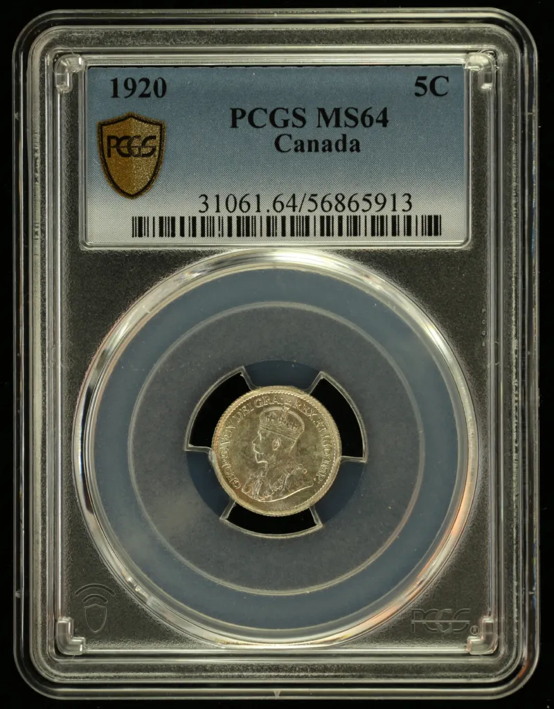 Canada 5 Cent 1920 PCGS MS64 0155988
