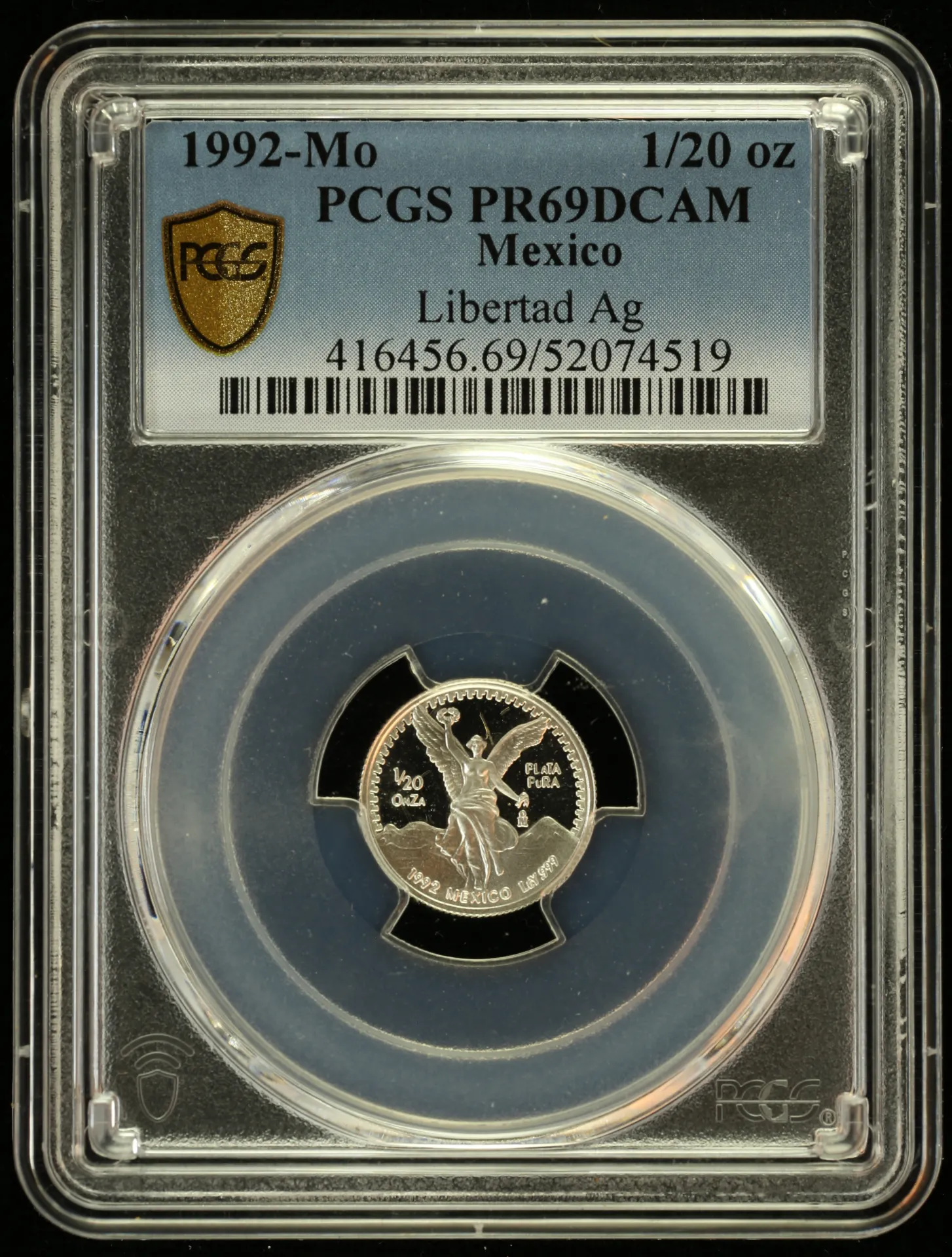 Modern Silver & Minors 1/20 Onza 1992 Mo PCGS PR69DCAM 0156243