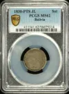 Bolivia Sol 1830 Pts JL PCGS MS62 0157739
