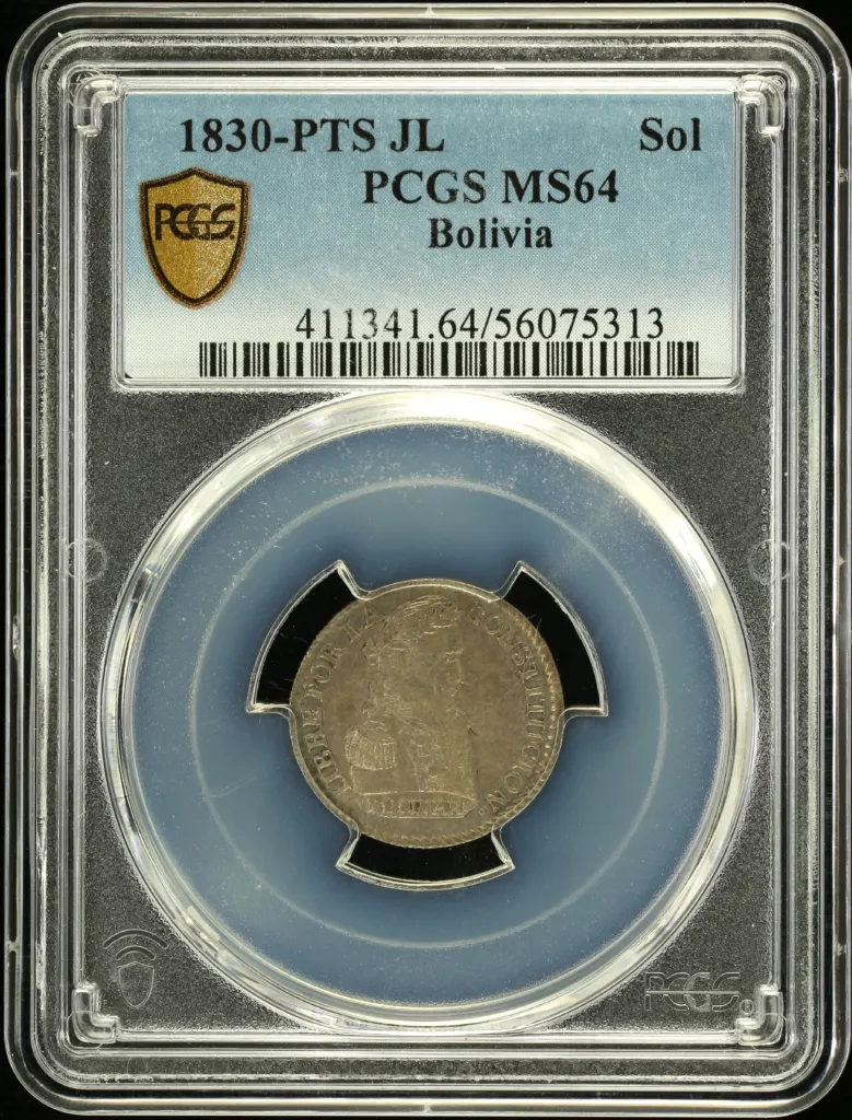 Bolivia Sol 1830 Pts JL PCGS MS64 0157740